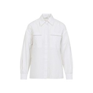 Peserico Cappucino Cotton Striped Shirt - NWT